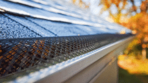 Side view of a gutter guard.